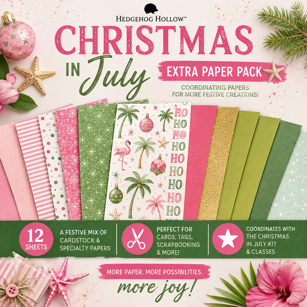 Christmas in July Extra Paper Pack – Coordinating Cardstock and Specialty Papers