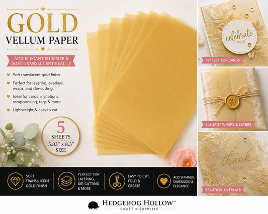 Gold Vellum Paper – 5.83" x 8.3", 5-Pack