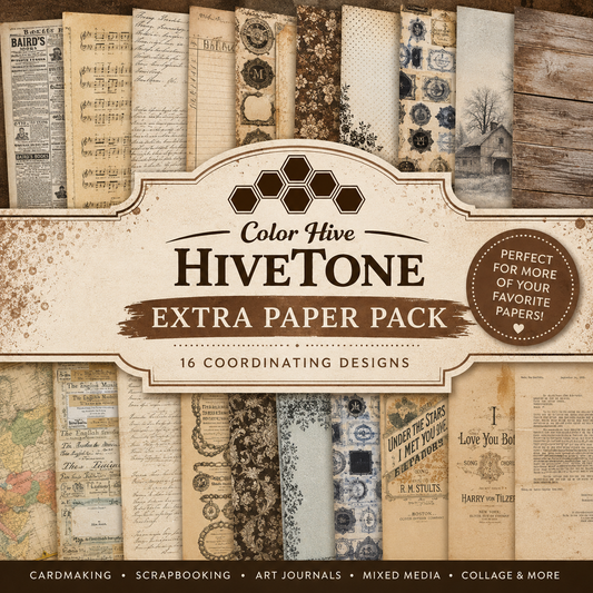 Color Hive Vintage Extra Paper Pack – 16 Coordinating Designs