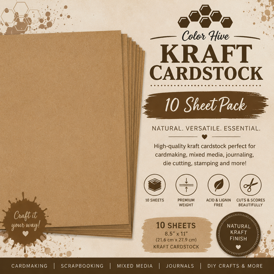 Kraft Cardstock – 10 Sheet Pack | Natural Brown Craft Card