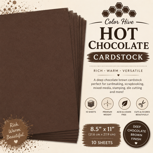 Color Hive Hot Chocolate Cardstock – 8.5" x 11" | 10 Sheet Pack