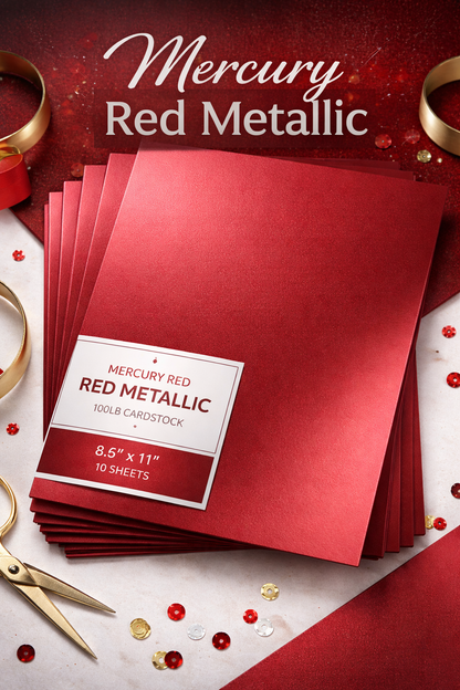 Mercury Metallic 100lb 8.5*11 Cardstock (10 pack)
