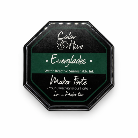 Everglades Color Hive Ink Pad – Water Reactive Smooshable Deep Green Dye Ink for Blending & Stamping