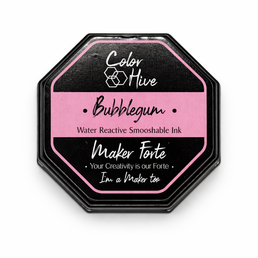 Bubblegum Ink Pad Color Hive – Water Reactive Smooshable Pink Dye Ink for Blending & Stamping