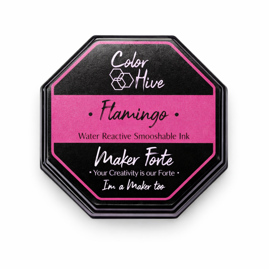 Flamingo Color Hive Ink Pad – Water Reactive Smooshable Pink Dye Ink for Cardmaking & Ink Blending