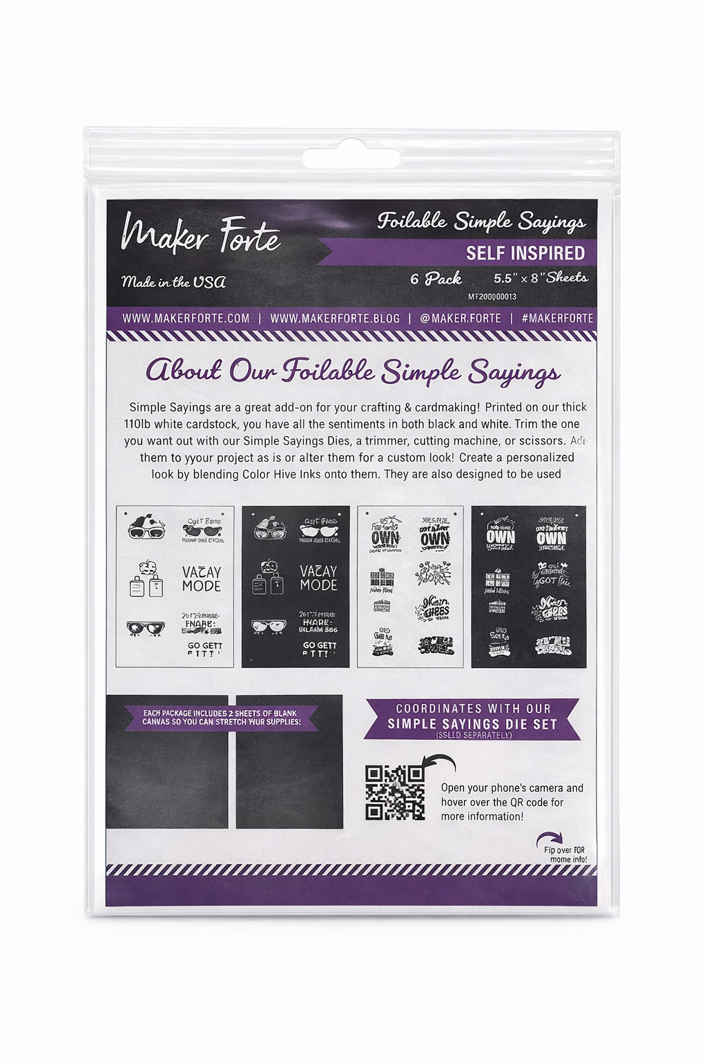 Self Inspired Foilable Simple Sayings – Toner Reactive Sentiments by Maker Forte