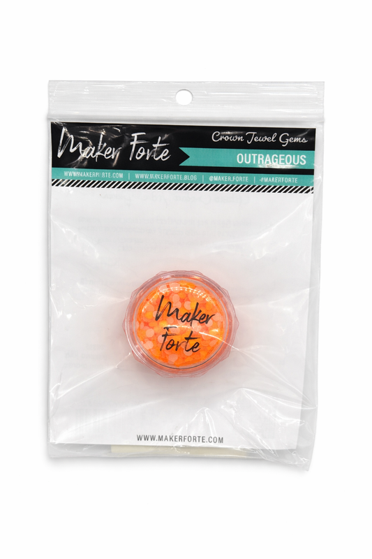 Outrageous Crown Jewel Gems – Neon Orange Flat Back Embellishments | Maker Forte