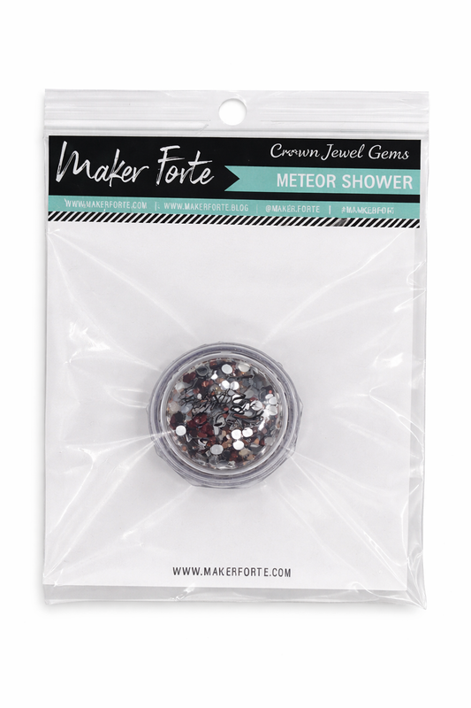 Meteor Shower Crown Jewel Gems – Silver Iridescent Flat Back Embellishments | Maker Forte