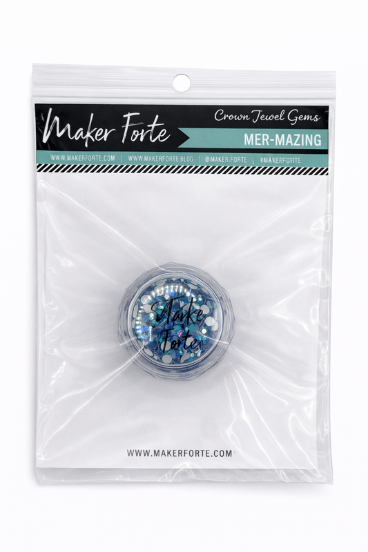 Mer-mazing Crown Jewel Gems – Blue Teal Iridescent Flat Back Embellishments | Maker Forte