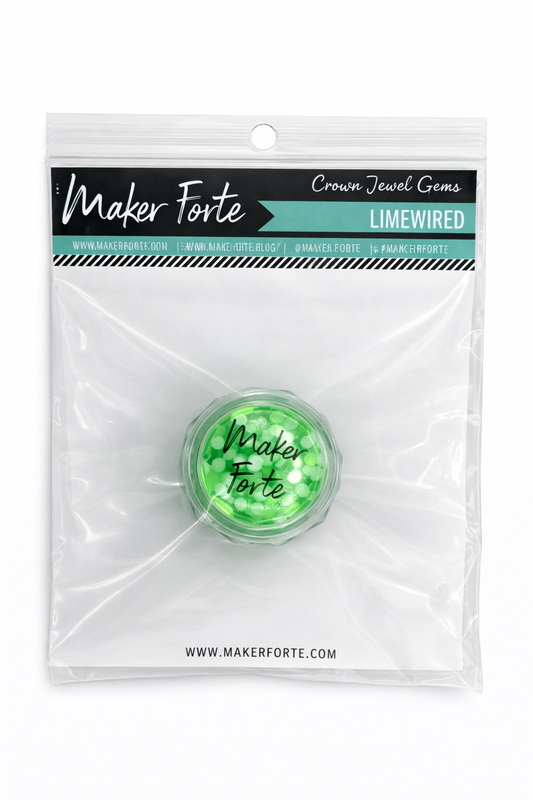 Limewired Crown Jewel Gems – Neon Lime Green Flat Back Embellishments | Maker Forte