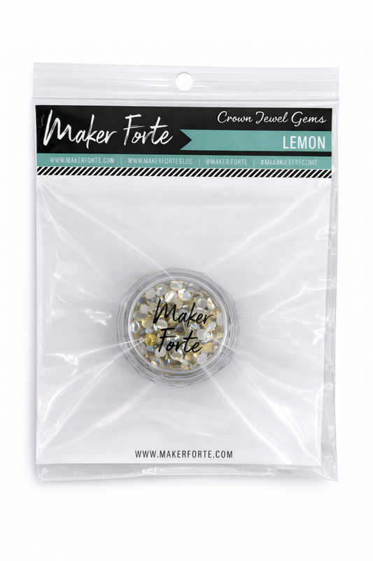 Lemon Crown Jewel Gems – Soft Yellow Iridescent Flat Back Embellishments | Maker Forte