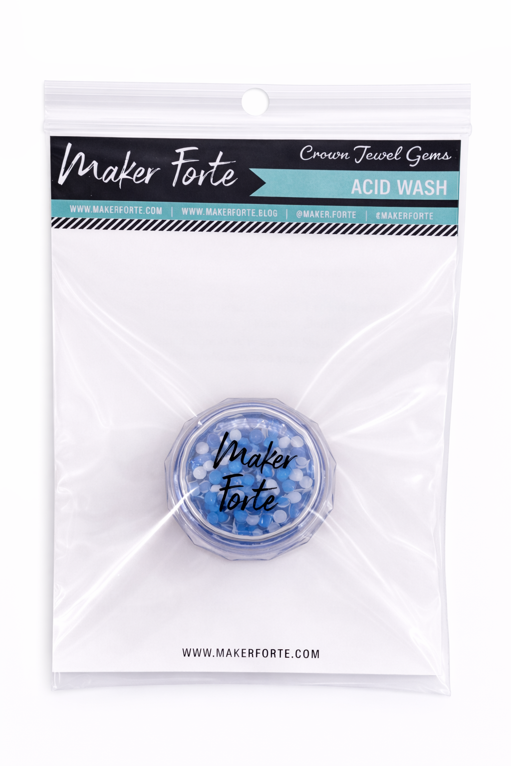 Acid Wash Crown Jewel Gems – Electric Denim Blue Flat Back Embellishments | Maker Forte