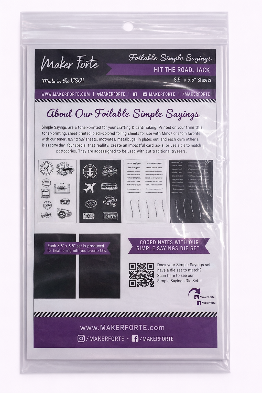 Hit the Road, Jack Foilable Simple Sayings – Travel & Adventure Toner Printed Heat Foil Sheets 8.5" x 5.5"