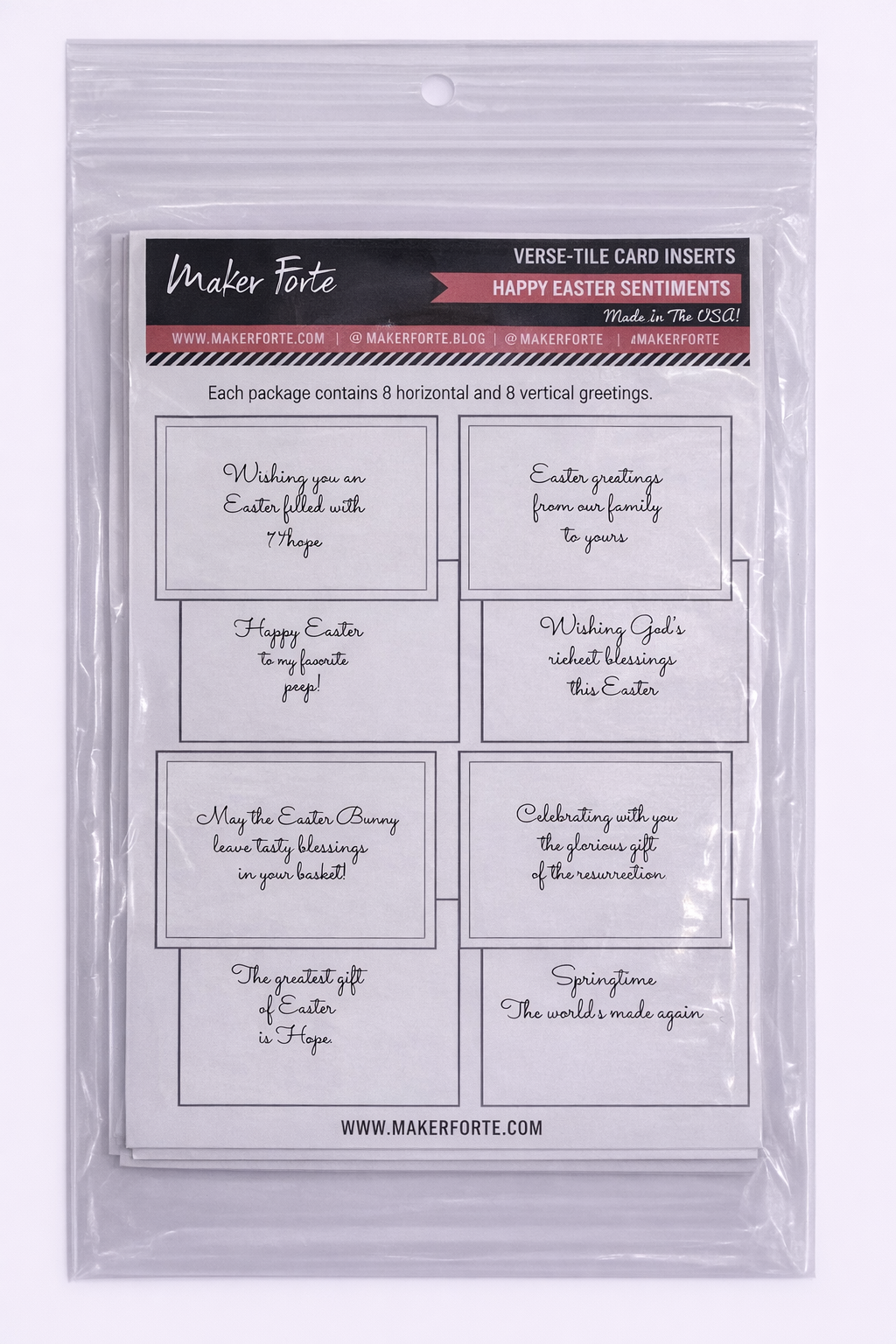 Happy Easter Verse-Tile Card Inserts – Pre-Cut Easter Sentiment Inserts for Handmade Cards