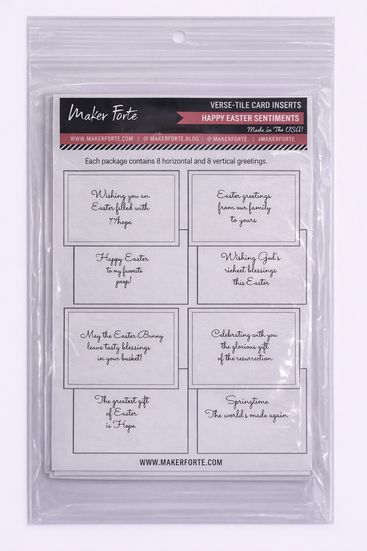 Happy Easter Verse-Tile Card Inserts – Pre-Cut Easter Sentiment Inserts for Handmade Cards