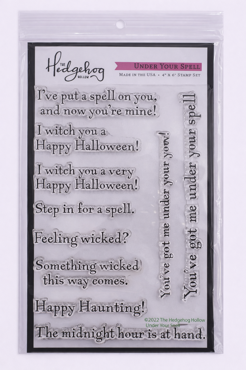 Under Your Spell 4x6 Photopolymer Stamp Set – Halloween Sentiments | Made in USA