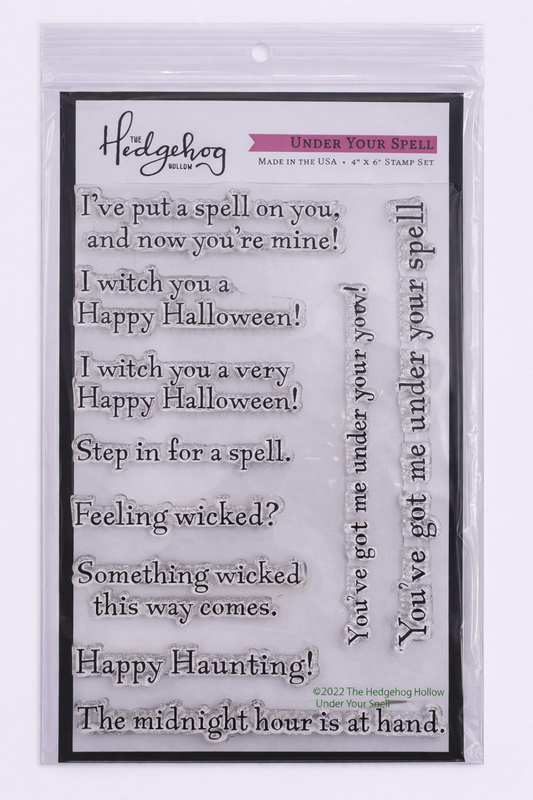 Under Your Spell 4x6 Photopolymer Stamp Set – Halloween Sentiments | Made in USA