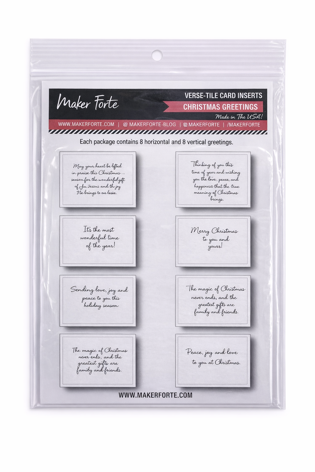 Christmas Verse-Tile Card Inserts – Pre-Cut Christmas Greetings for Handmade Cards