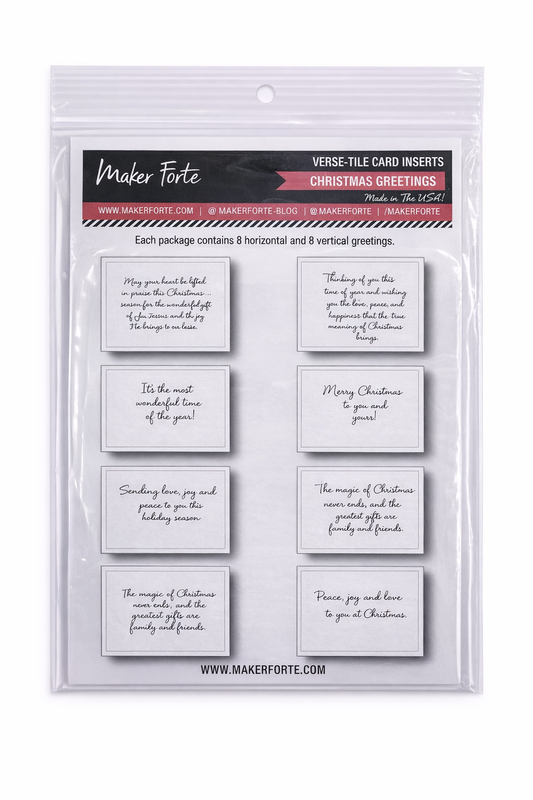 Christmas Verse-Tile Card Inserts – Pre-Cut Christmas Greetings for Handmade Cards