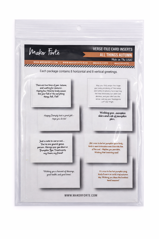 All Things Autumn Verse-Tile Card Inserts – Pre-Cut Fall & Thanksgiving Greetings