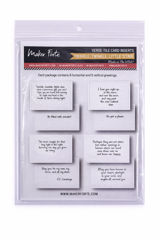 Twinkle, Twinkle, Little Star Verse-Tile Card Inserts – Baby, Faith & Celestial Sentiments