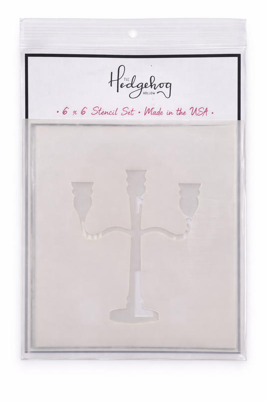 Layered Candelabra Stencil Set – 6x6 Halloween & Gothic Background Stencil | Made in USA