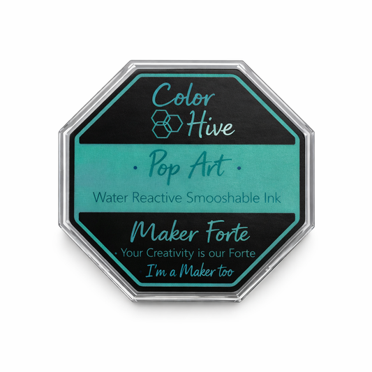 Pop Art Ink Pad – Vibrant Teal Aqua Water Reactive Ink | Maker Forte
