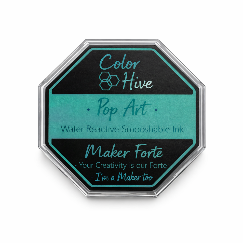 Pop Art Ink Pad – Vibrant Teal Aqua Water Reactive Ink | Maker Forte ...