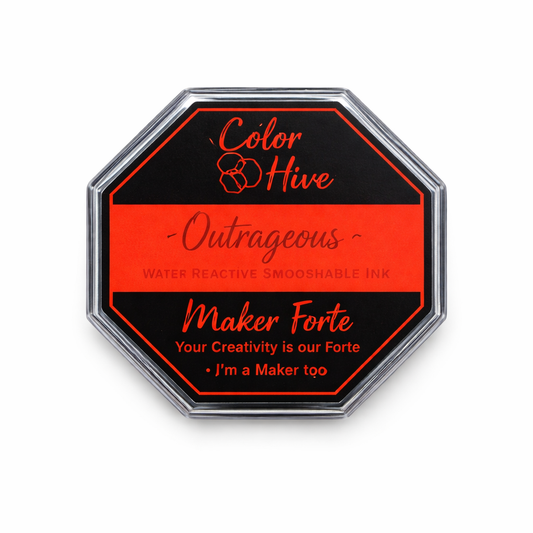 Outrageous Ink Pad – Neon Orange Water Reactive Ink | Maker Forte