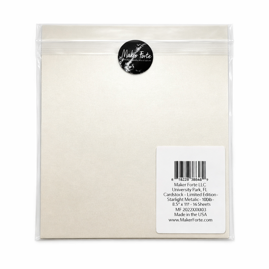 Starlight Metallic Cardstock – 8.5 x 11 – 100 lb – Limited Edition – 16 Sheets – Milled in America