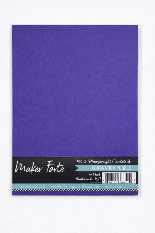 Coronation Purple Cardstock – 100 lb Heavyweight – 8.5" x 11" – 10 Pack – Made in USA
