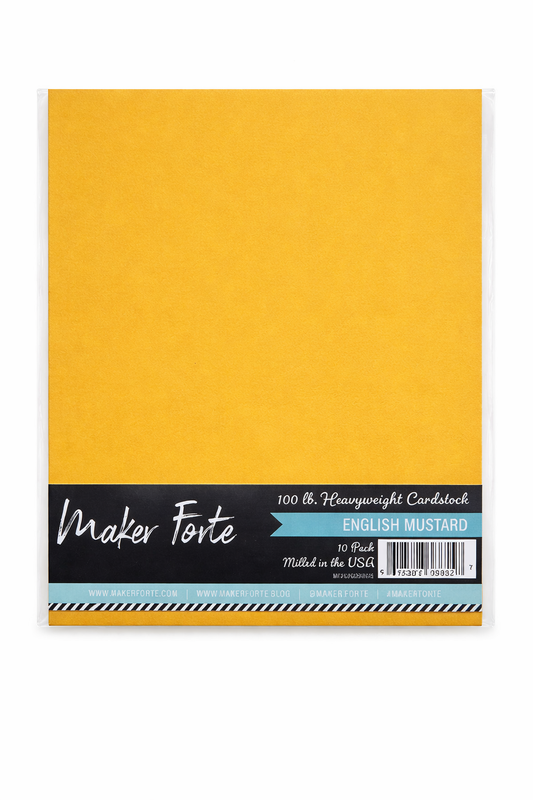 English Mustard Cardstock – 100 lb Heavyweight – 8.5" x 11" – 10 Pack – Made in USA