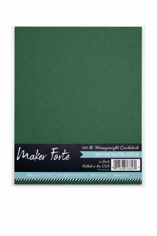 British Racing Green Cardstock – 100 lb Heavyweight – 8.5" x 11" – 10 Pack – Made in USA
