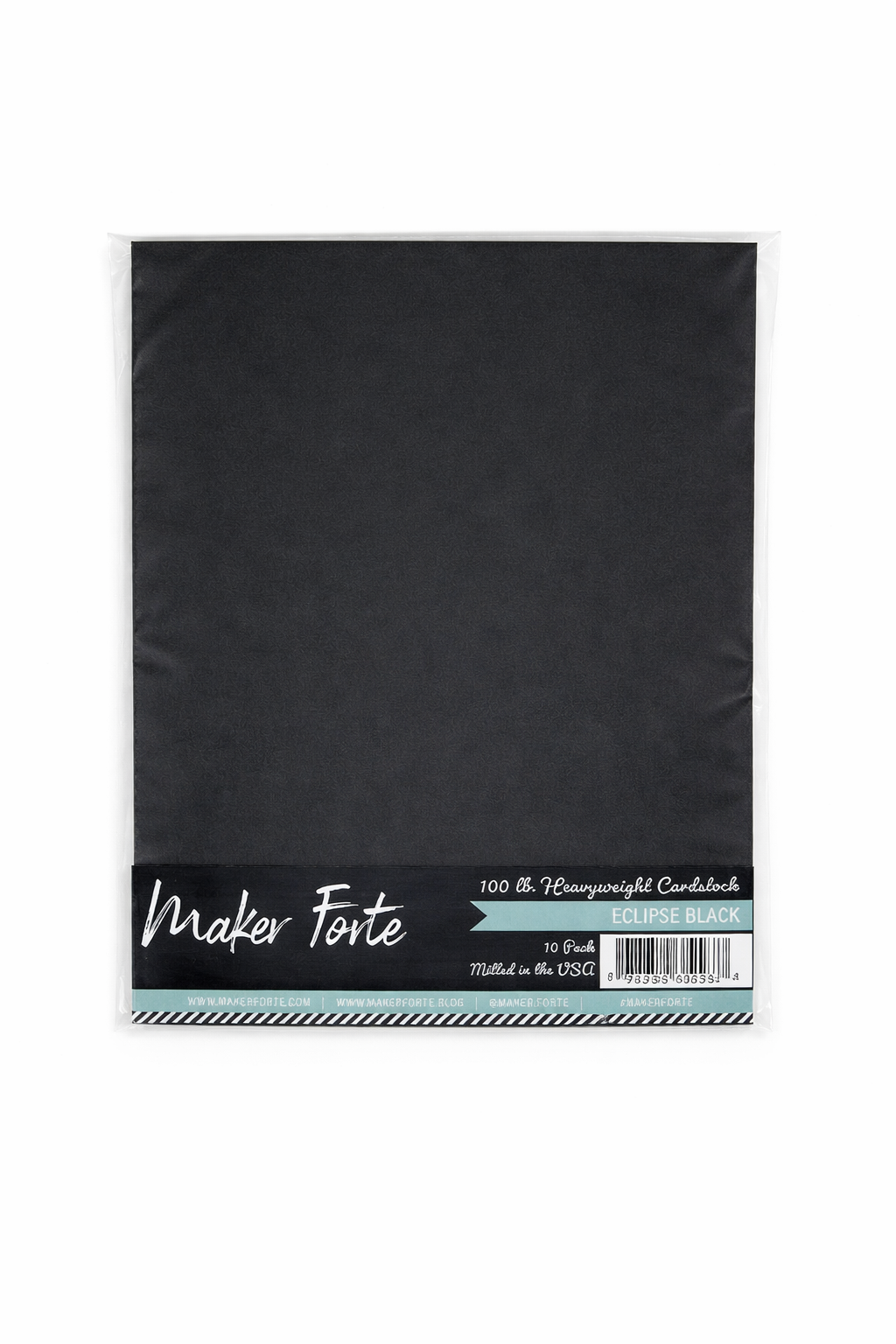 Eclipse Black Cardstock – 100 lb Heavyweight Smooth Black Cardstock | 10 Pack | Made in USA