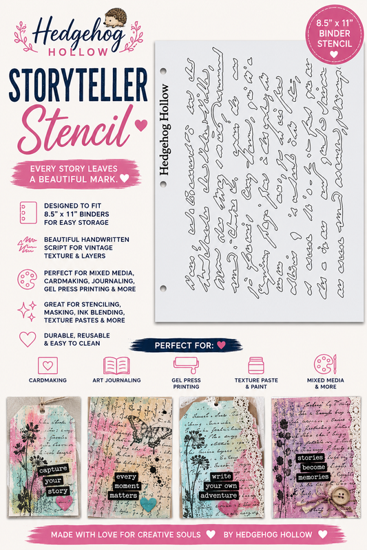 Hedgehog Hollow Storyteller Stencil | 8.5" x 11" Binder Stencil