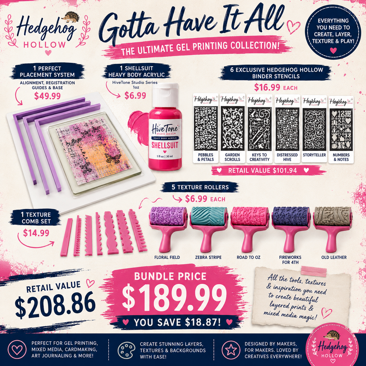 Hedgehog Hollow Gotta Have It All Bundle | Ultimate Gel Printing Collection