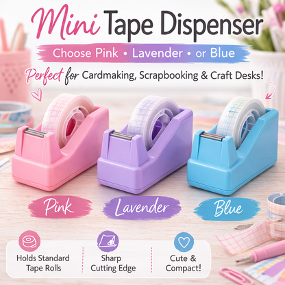 Mini Tape Dispenser – Cute Desktop Tape Holder (Pink, Lavender, or Blue) | Hedgehog Hollow