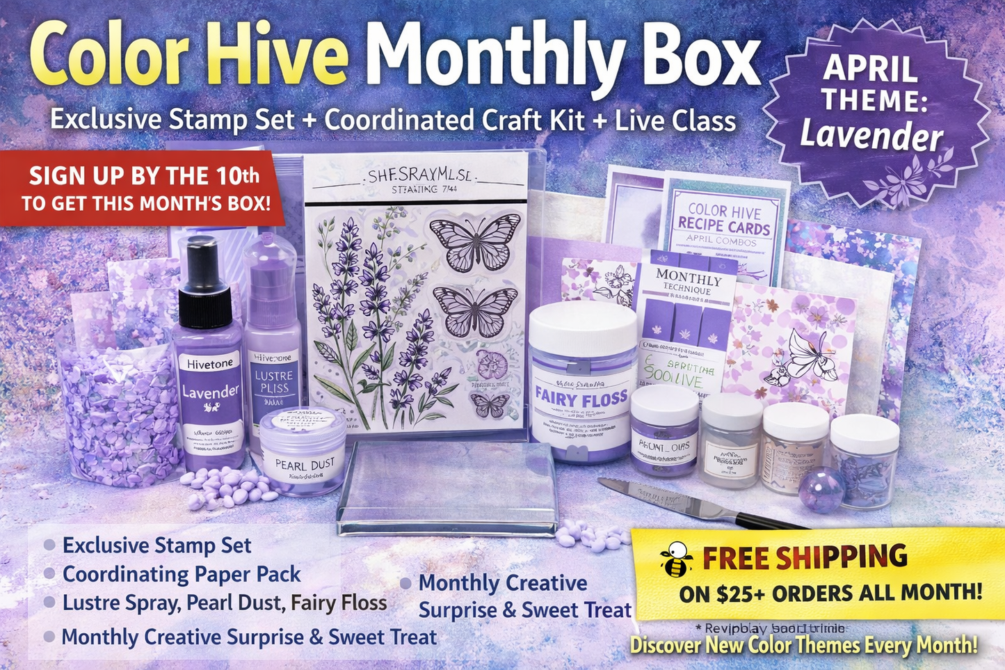 Color Hive Box | Exclusive Stamp Set + Coordinated Craft Kit + Live Class