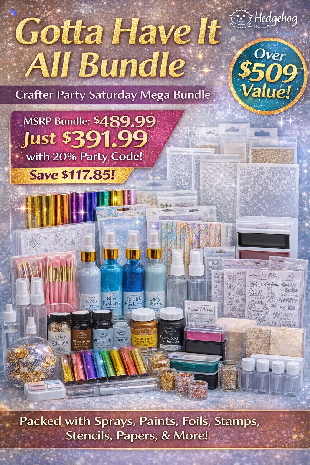 Gotta Have It All Bundle – Crafter Party Saturday Mega Bundle | Over $509 Value | Hedgehog Hollow