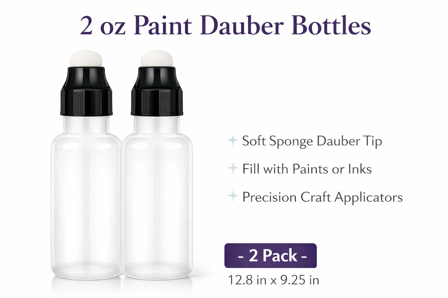 2 oz Paint Dauber Bottles – Precision Craft Applicators (2 Pack)