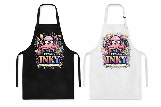 Let’s Get Inky Apron – Hedgehog Hollow Crafting Apron for Cardmakers & Stampers | Inky the Octopus Est. 2016