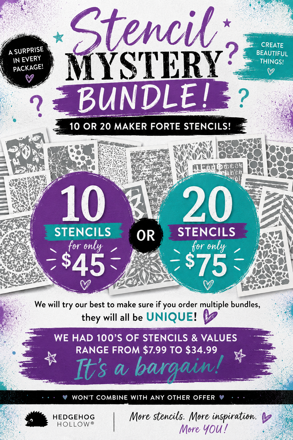 Maker Forte™ Stencil Mystery Bundle – HUGE Creative Destash Deal!