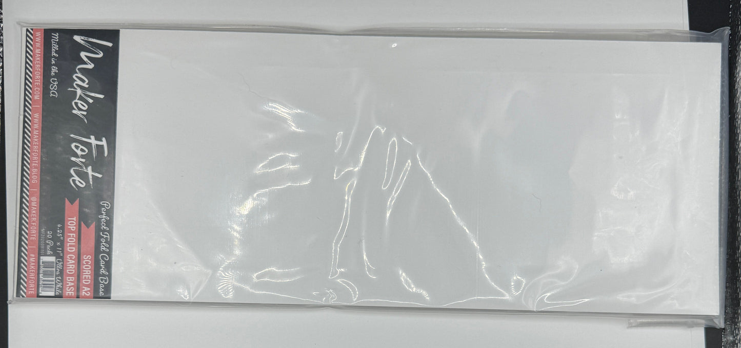 Snow Flurries Ultra White Cardstock Top Fold Card Base A2 4.25x11" 20pc