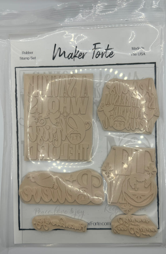 Believe in the Reason 6x8 White Rubber Stamp Set – Christian Christmas & Nativity Sentiments – Deep Etched Made in USA