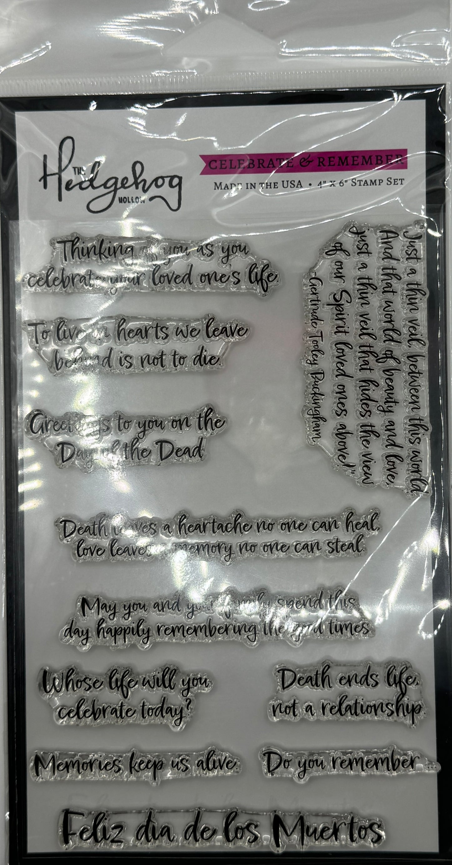 Celebrate & Remember 4x6 Clear Photopolymer Stamp Set – Sympathy, Memorial & Day of the Dead Sentiments | Card Making & Scrapbooking