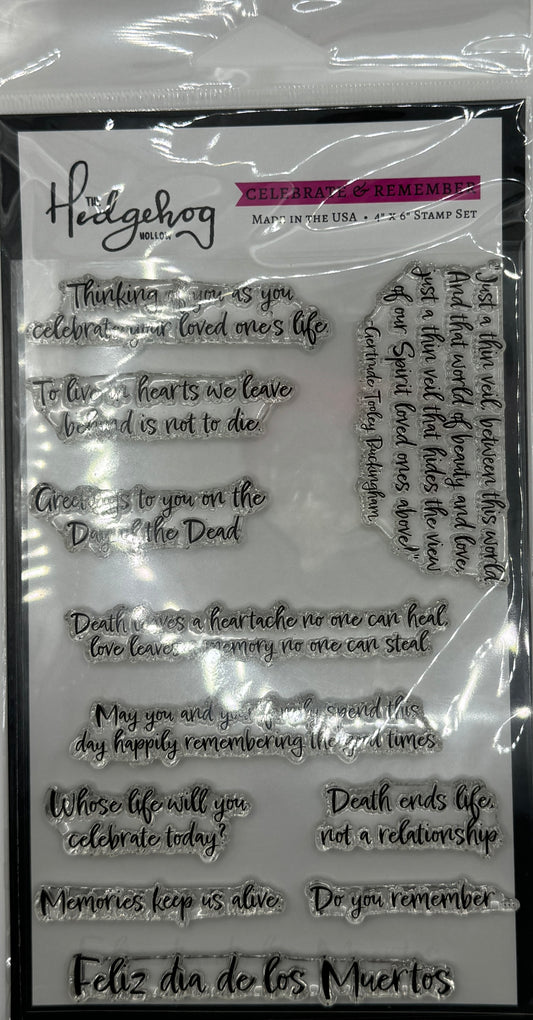 Celebrate & Remember 4x6 Clear Photopolymer Stamp Set – Sympathy, Memorial & Day of the Dead Sentiments | Card Making & Scrapbooking