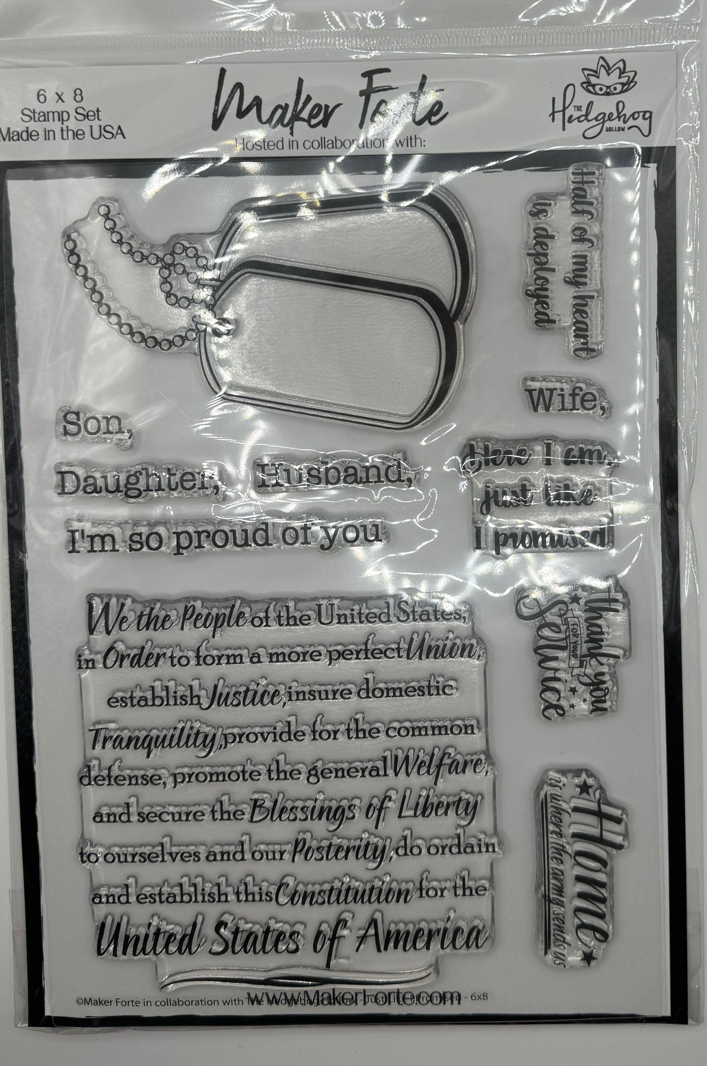 Just Like I Promised Stamp Set 6x8 Photopolymer | Military Appreciation & Patriotic Sentiments | Made in USA