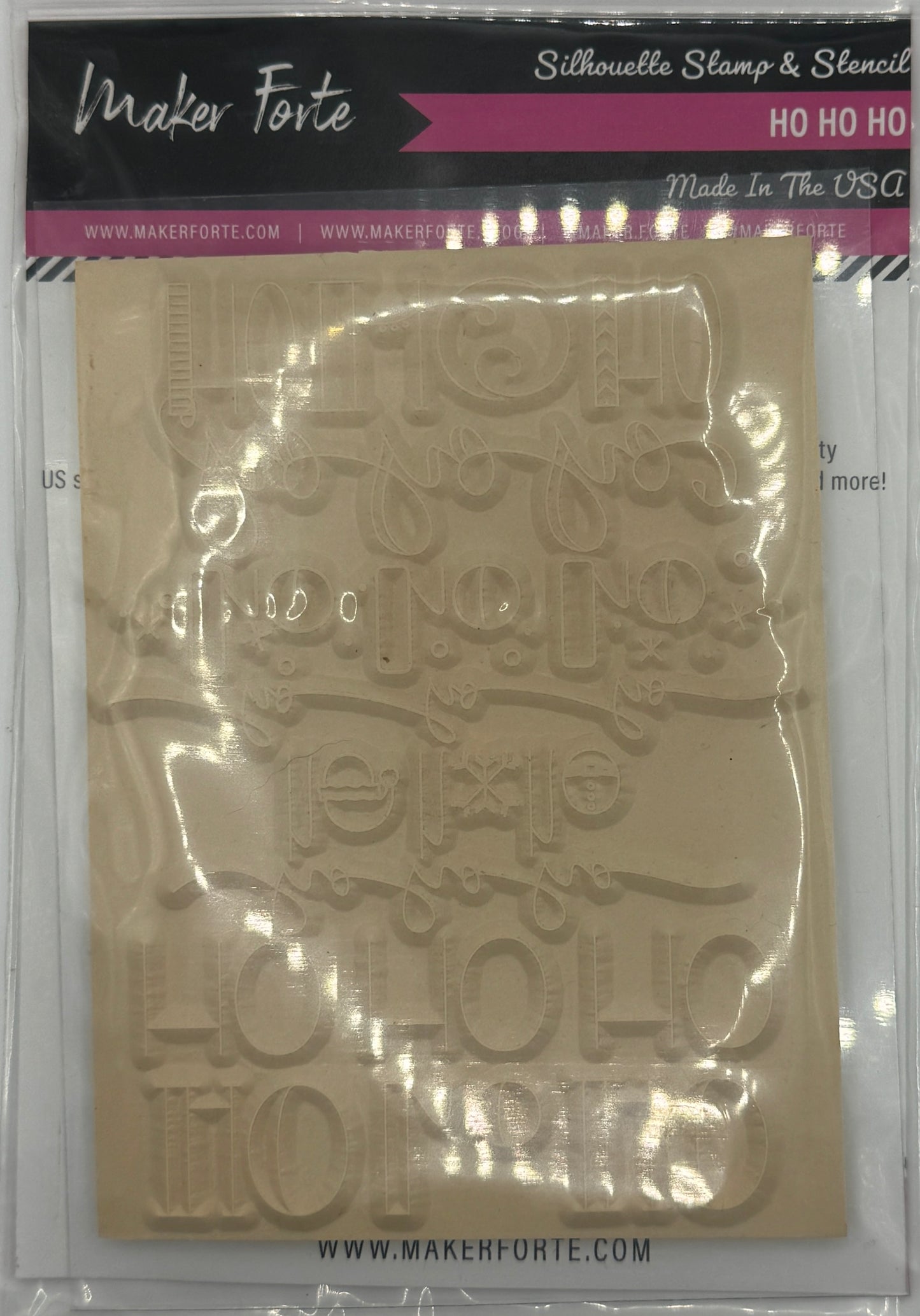 Ho Ho Ho – 4x6 White Rubber Stamp | Christmas Typography Background Stamp | Made in the USA