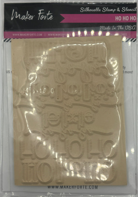 Ho Ho Ho – 4x6 White Rubber Stamp | Christmas Typography Background Stamp | Made in the USA