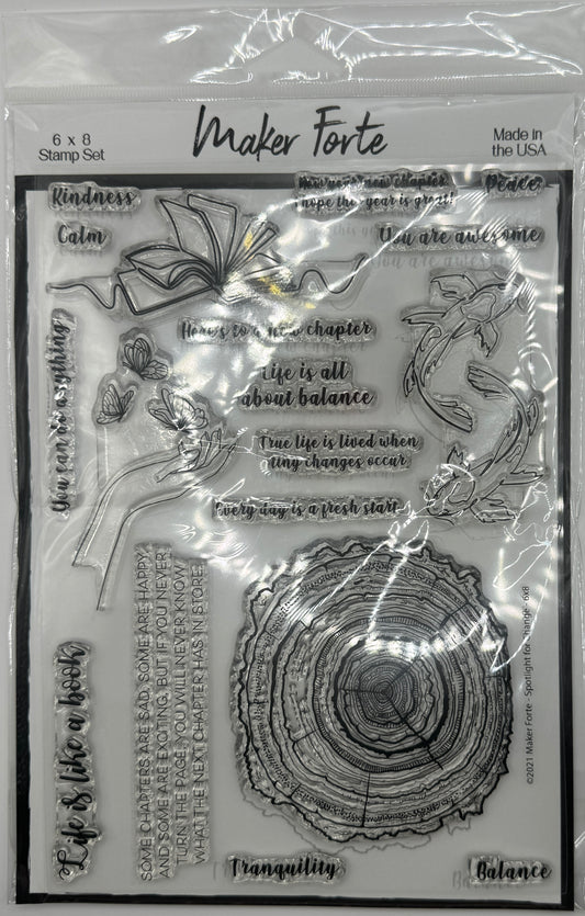 Spotlight for Change 6x8 Stamp Set | Inspirational Nature & Mindfulness Stamps | Made in USA